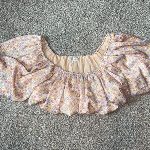 Zara Floral Puff Sleeve CropTop